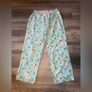 RARE Y2K Early 2000s Blue Boxer Pajama Pants with a Paradise Map Print Large